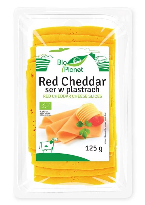 SER RED CHEDDAR PLASTRY BIO 125 g - BIO PLANET (2 szt.)