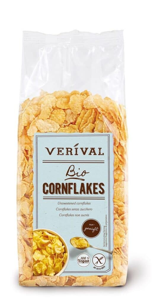 PŁATKI KUKURYDZIANE BEZ DODATKU CUKRÓW BEZGLUTENOWE BIO 250 g - VERIVAL (2 szt.)
