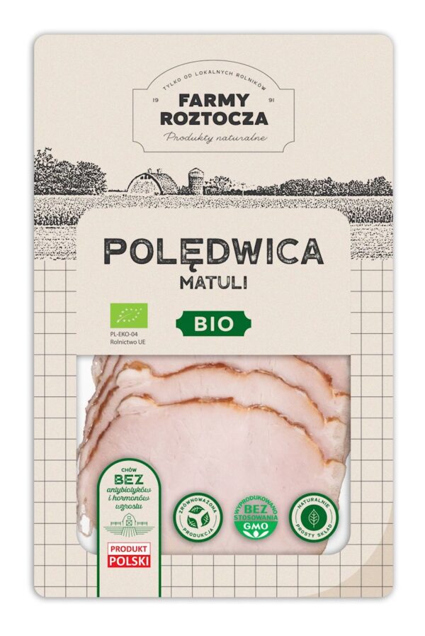 POLĘDWICA MATULI PLASTRY BIO 100 g - FARMY ROZTOCZA (Z PÓŁKI) (2 szt.)