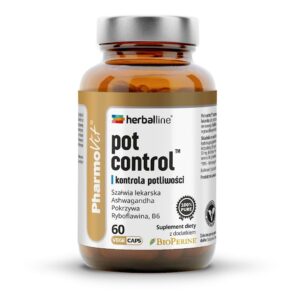 KAPSUŁKI NA KONTROLĘ POTLIWOŚCI (POT CONTROL) BEZGLUTENOWE 60 szt. - PHARMOVIT (HERBALLINE) (1 szt.)