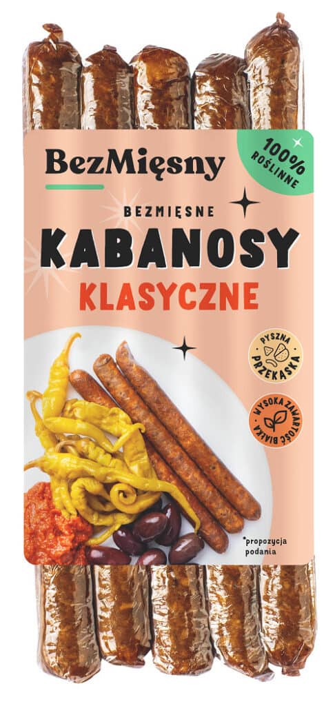 KABANOSY KLASYCZNE ROŚLINNE 160 g - BEZMIĘSNY (1 szt.)