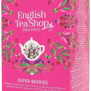 HERBATKA Z HIBISKUSEM, ROOIBOS, TRUSKAWKAMI, BORÓWKAMI I MALINAMI BIO (20 x 2,25 g) 45 g - ENGLISH TEA SHOP ORGANIC (2 szt.)