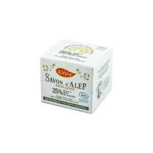 MYDŁO Z ALEPPO W KOSTCE OLIWKOWE Z OLEJEM LAUROWYM 25 % ECO 190 g - ALEPIA (1 szt.)