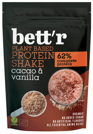 SHAKE PROTEINOWY KAKAO I WANILIA BEZ DODATKU CUKRÓW BIO 500 g - BETT'R (1 szt.)