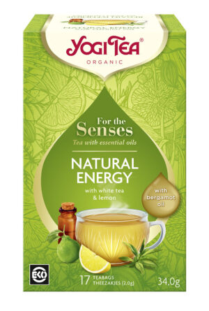 HERBATA BIAŁA DLA ZMYSŁÓW NATURALNA ENERGIA Z ZIOŁAMI, OLEJKIEM Z CYTRYNY I Z BERGAMOTKI (FOR THE SENSES NATURAL ENERGY) BIO (17 x 2 g) 34 g - YOGI TEA (2 szt.)