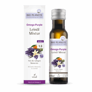 OMEGA PURPLE - MIESZANKA Z OLEJEM LNIANYM (MANDARYNKA, WANILIA, LAWENDA) BIO 100 ml - BIO PLANETE (1 szt.)