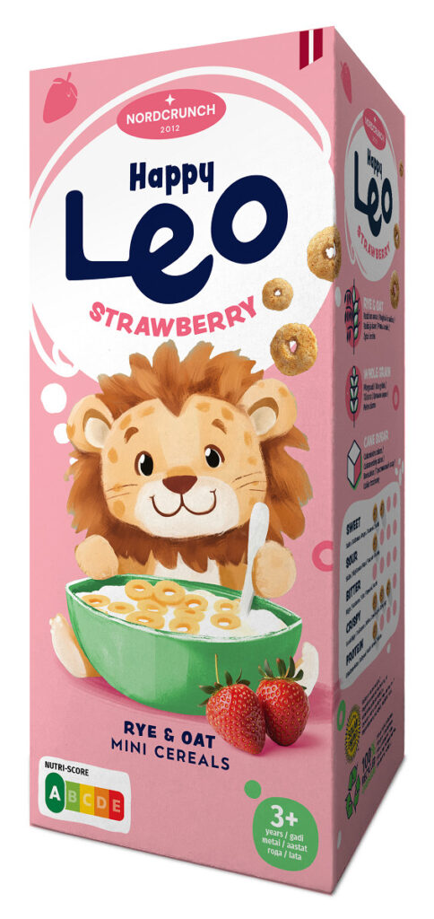 KÓŁKA ZBOŻOWE TRUSKAWKOWE DLA DZIECI 150 g - NORDCRUNCH (HAPPY LEO) (1 szt.)