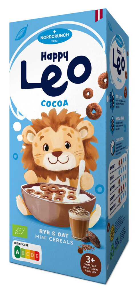 KÓŁKA ZBOŻOWE KAKAOWE DLA DZIECI BIO 150 g - NORDCRUNCH (HAPPY LEO) (1 szt.)