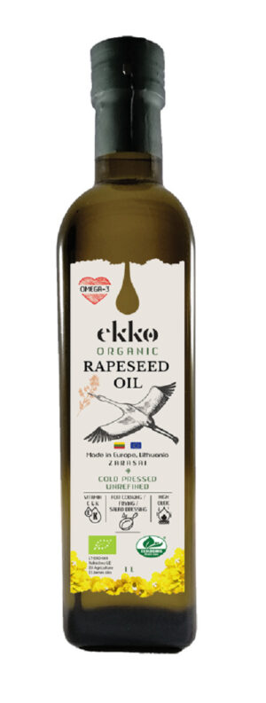 OLEJ RZEPAKOWY TŁOCZONY NA ZIMNO OMEGA-3 BIO 1 L - EKKO (1 szt.)
