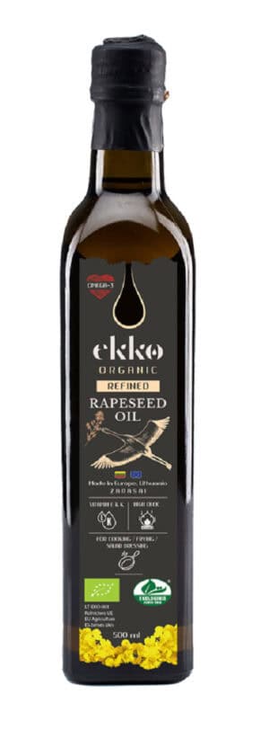 OLEJ RZEPAKOWY DO GOTOWANIA I SMAŻENIA TŁOCZONY NA ZIMNO OMEGA-3 BIO 1 L - EKKO (1 szt.)
