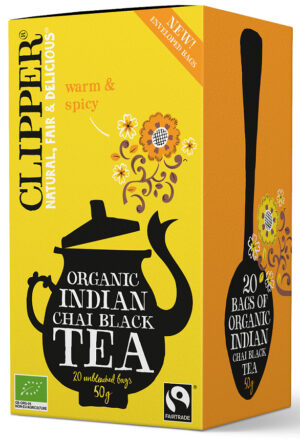 HERBATA CZARNA CHAI Z CYNAMONEM I GOŹDZIKAMI FAIR TRADE BIO (20 x 2,5 g) 50 g - CLIPPER (2 szt.)