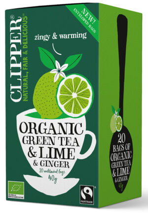 HERBATA ZIELONA Z LIMONKĄ I IMBIREM FAIR TRADE BIO (20 x 2 g) 40 g - CLIPPER (2 szt.)