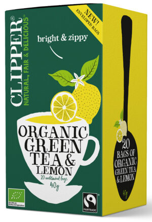 HERBATA ZIELONA Z CYTRYNĄ FAIR TRADE BIO (20 x 2 g) 40 g - CLIPPER (2 szt.)