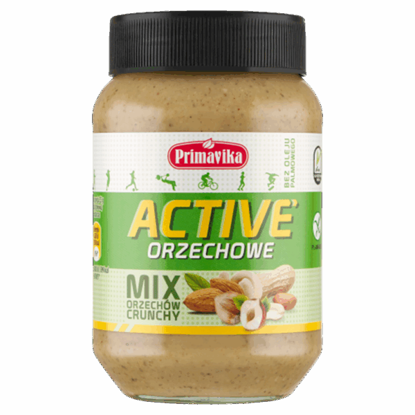 KREM ORZECHOWY CRUNCHY ACTIVE BEZGLUTENOWY 470 g - PRIMAVIKA (1 szt.)