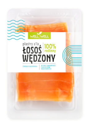 ŁOSOŚ WĘDZONY ROŚLINNY PLASTRY 100 g - WELL WELL (2 szt.)