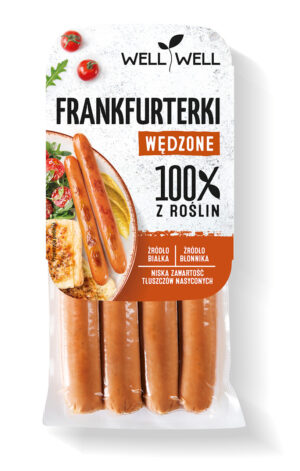 FRANKFURTERKI WĘDZONE ROŚLINNE 180 g - WELL WELL (2 szt.)