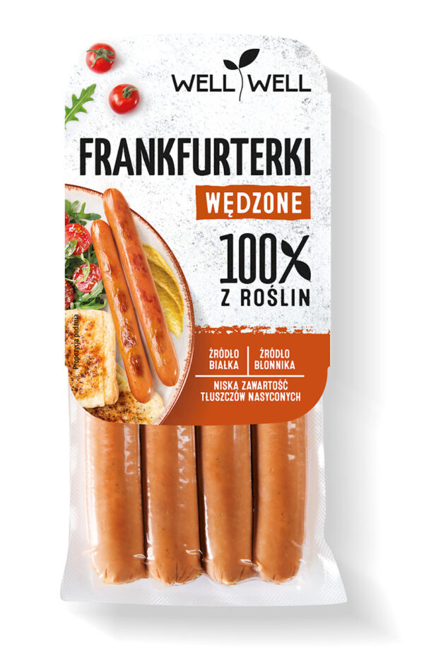 FRANKFURTERKI WĘDZONE ROŚLINNE 180 g - WELL WELL (2 szt.)