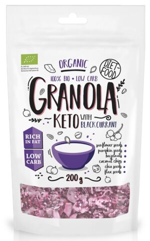 GRANOLA CZARNA PORZECZKA KETO BIO 200 g - DIET-FOOD (2 szt.)