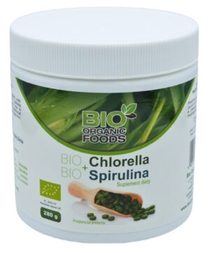 CHLORELLA PYRENOIDOSA + SPIRULINA BIO 560 TABLETEK - BIO ORGANIC FOODS (1 szt.)