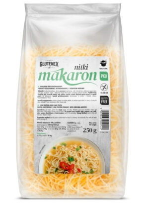 MAKARON NITKI NISKOBIAŁKOWY BEZGLUTENOWY 250 g - GLUTENEX (2 szt.)