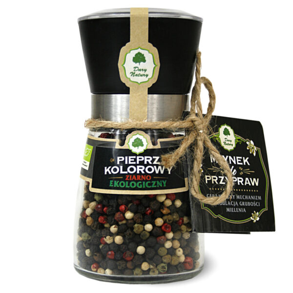 PIEPRZ KOLOROWY ZIARNO W MŁYNKU BIO 80 g - DARY NATURY (1 szt.)