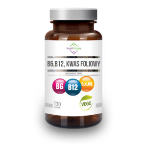 WITAMINA B6 + B12 + KWAS FOLIOWY 120 KAPSUŁEK - SOUL FARM (1 szt.)
