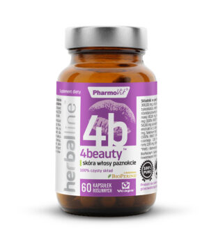 KAPSUŁKI NA SKÓRĘ, WŁOSY I PAZNOKCIE (4BEAUTY) BEZGLUTENOWE 60 szt. - PHARMOVIT (HERBALLINE) (1 szt.)