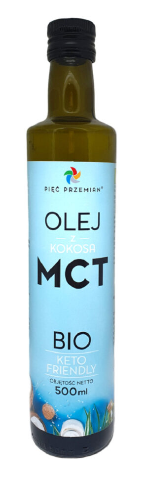 OLEJ KOKOSOWY MCT KETO BEZGLUTENOWY BIO 500 ml - PIĘĆ PRZEMIAN (1 szt.)
