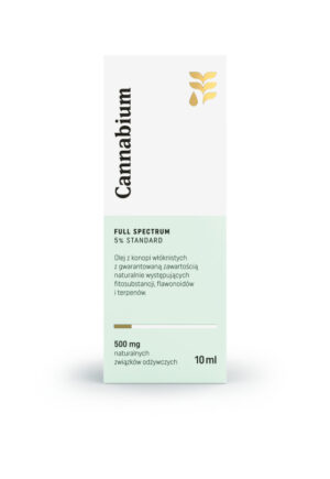 OLEJ Z KONOPI STANDARD 5 % (500 mg FITOSKŁADNIKÓW) 10 ml - CANNABIUM (1 szt.)