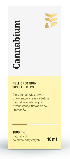 OLEJ Z KONOPI EFFECTIVE 10 % (1000 mg FITOSKŁADNIKÓW) 10 ml - CANNABIUM (1 szt.)
