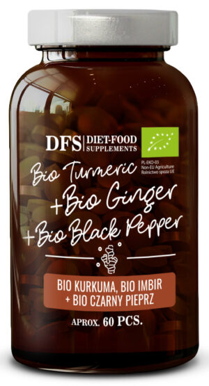 KURKUMA - IMBIR - PIPERYNA BIO 60 TABLETEK - DIET-FOOD (1 szt.)