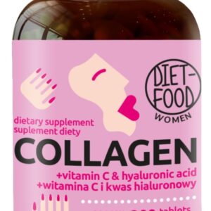 KOLAGEN WOŁOWY Z KWASEM HIALURONOWYM I WITAMINĄ C 300 TABLETEK - DIET-FOOD (1 szt.)