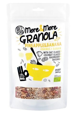 GRANOLA Z ANANASEM I BANANEM BIO 300 g - DIET-FOOD (MORE & MORE) (1 szt.)