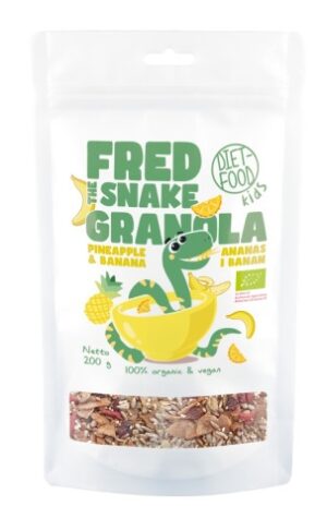 GRANOLA Z ANANASEM I BANANEM BIO 200 g - DIET-FOOD (FRED THE SNAKE) (1 szt.)