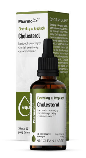 EKSTRAKTY W KROPLACH NA PRAWIDŁOWY POZIOM CHOLESTEROLU BEZGLUTENOWE 30 ml - PHARMOVIT (CLEAN LABEL) (1 szt.)