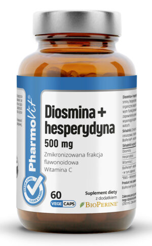 DIOSMINA + HESPERYDYNA BEZGLUTENOWA 60 KAPSUŁEK - PHARMOVIT (CLEAN LABEL) (1 szt.)