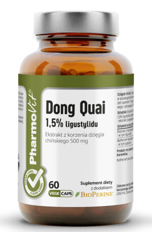 DZIĘGIEL CHIŃSKI (DONG QUAI) EKSTRAKT (500 mg) BEZGLUTENOWY 60 KAPSUŁEK - PHARMOVIT (CLEAN LABEL) (1 szt.)