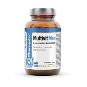 MULTIWITAMINA (MULTIVIT MEN Z ŻEŃ-SZENIEM KOREAŃSKIM) DLA MĘŻCZYZN BEZGLUTENOWA 60 KAPSUŁEK - PHARMOVIT (CLEAN LABEL) (1 szt.)