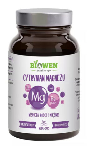 CYTRYNIAN MAGNEZU + WITAMINA B6 BEZGLUTENOWY 100 KAPSUŁEK - BIOWEN (1 szt.)