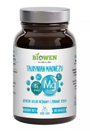 TAURYNIAN MAGNEZU + WITAMINA B6 BEZGLUTENOWY 100 KAPSUŁEK -  BIOWEN (1 szt.)