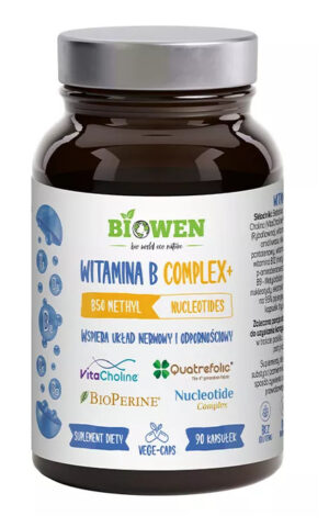 WITAMINA B COMPLEX+ BEZGLUTENOWA 90 KAPSUŁEK - BIOWEN (1 szt.)