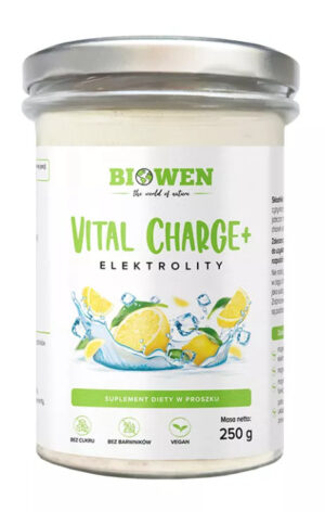 ELEKTROLITY O SMAKU CYTRYNOWYM W PROSZKU VITAL CHARGE+ 250 g - BIOWEN (1 szt.)