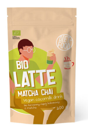 LATTE MATCHA CHAI - NAPÓJ KOKOSOWO - KORZENNY Z MATCHĄ BIO 200 g - DIET-FOOD (1 szt.)