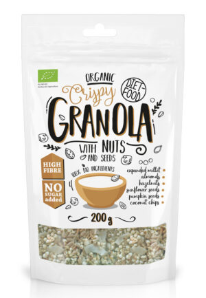 GRANOLA Z ORZECHAMI LASKOWYMI I MIGDAŁAMI BIO 200 g - DIET-FOOD (2 szt.)