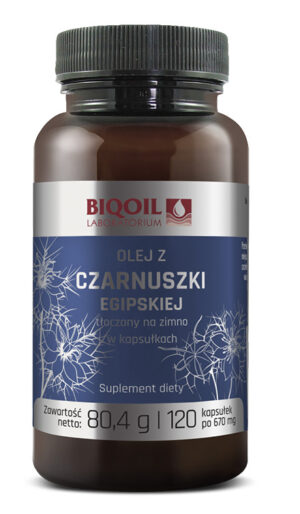 OLEJ Z CZARNUSZKI TŁOCZONY NA ZIMNO (670 mg) 120 KAPSUŁEK - BIOOIL (1 szt.)