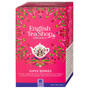 HERBATKA Z HIBISKUSEM, ROOIBOS, TRUSKAWKAMI, BORÓWKAMI I MALINAMI BIO (20 x 2,25 g) 45 g - ENGLISH TEA SHOP ORGANIC (2 szt.)