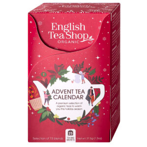 KALENDARZ ADWENTOWY CZERWONY (HERBATY I HERBATKI) BIO (13 SMAKÓW) (25 x 1,5 g) 37,5 g  ENGLISH TEA SHOP (PRODUKT SEZONOWY) (1 szt.)