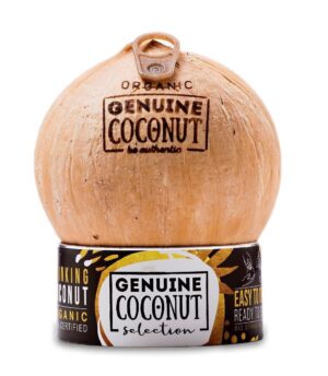 KOKOS BIO Z ZAWLECZKĄ I SŁOMKĄ (około 0,50 kg) - GENUINE COCONUT (1 szt.)