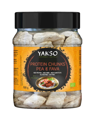 ZAMIENNIK MIĘSA Z BIAŁKA GROCHU I BOBU BEZGLUTENOWY BIO 100 g - YAKSO (1 szt.)
