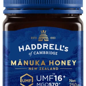 MIÓD MANUKA UMF 16+ MGO 570+ 250 g - HADDRELL'S OF CAMBRIDGE (1 szt.)